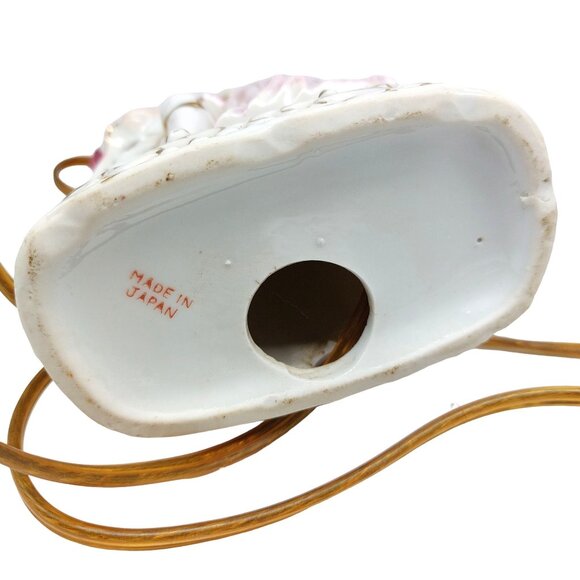 Vintage Glazed Gilded Porcelain Lamp, Table Lighting Decor, Classic French Victo - Picture 6 of 7